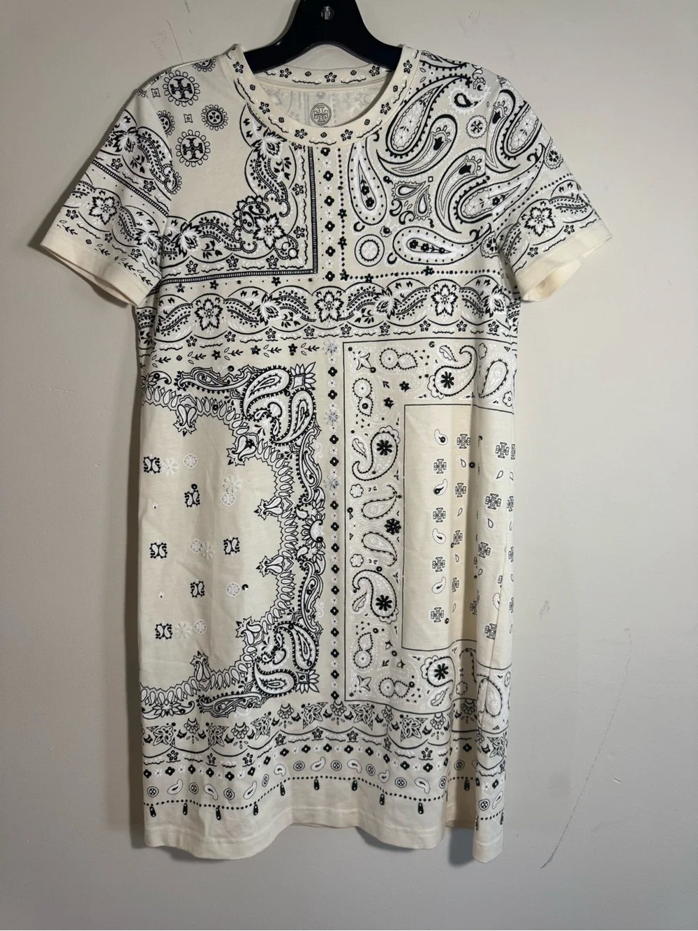 Tory Burch Bandana Sequin T Shirt Dress size Small